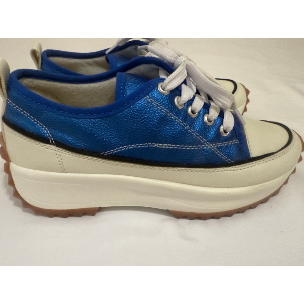 MKS Platform Sneakers Women's Blue White Metallic Leather Lace‎ Up Size 8 NWOT - Picture 6 of 9